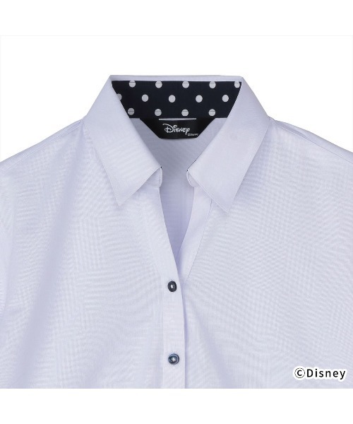 TOKYO SHIRTS（トウキョウシャツ）の「Disney ディズニー 形態安定ノーアイロン スキッパー 長袖ビジネスワイシャツ（ビジネスシャツ・レディース・サックスブルー・S/M/L/LL/XL）」の3枚目の写真