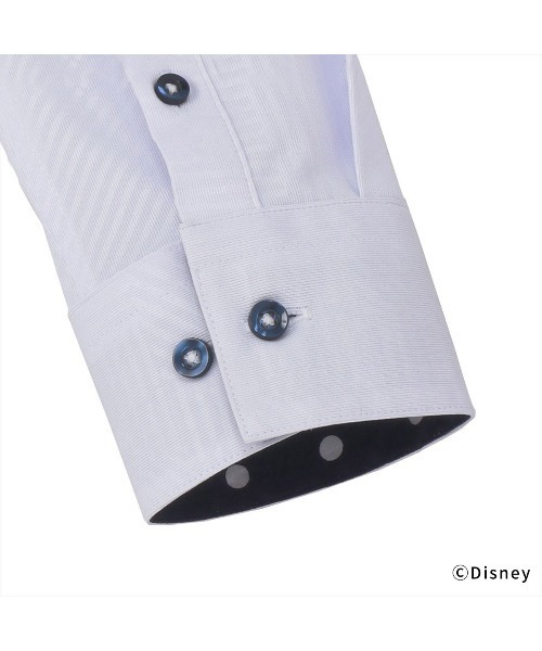 TOKYO SHIRTS（トウキョウシャツ）の「Disney ディズニー 形態安定ノーアイロン スキッパー 長袖ビジネスワイシャツ（ビジネスシャツ・レディース・サックスブルー・S/M/L/LL/XL）」の4枚目の写真