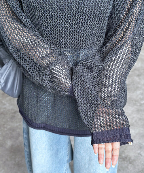 CPCM（シーピーシーエム）の「メッシュニットプルオーバー（ニット/セーター・レディース・ブラック/マスタード/オレンジ/グリーン・SMALL/MEDIUM/LARGE）」の22枚目の写真