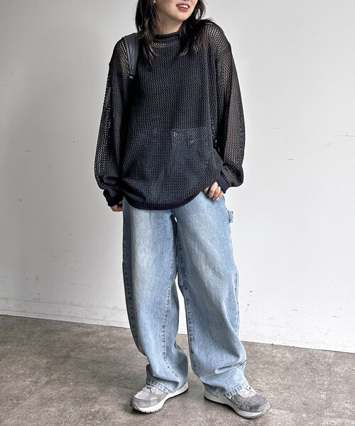 CPCM（シーピーシーエム）の「メッシュニットプルオーバー（ニット/セーター・レディース・ブラック/マスタード/オレンジ/グリーン・SMALL/MEDIUM/LARGE）」の21枚目の写真