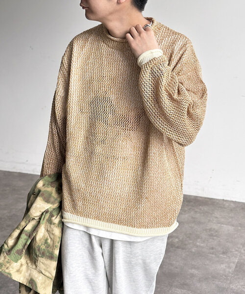 CPCM（シーピーシーエム）の「メッシュニットプルオーバー（ニット/セーター・レディース・ブラック/マスタード/オレンジ/グリーン・SMALL/MEDIUM/LARGE）」の20枚目の写真