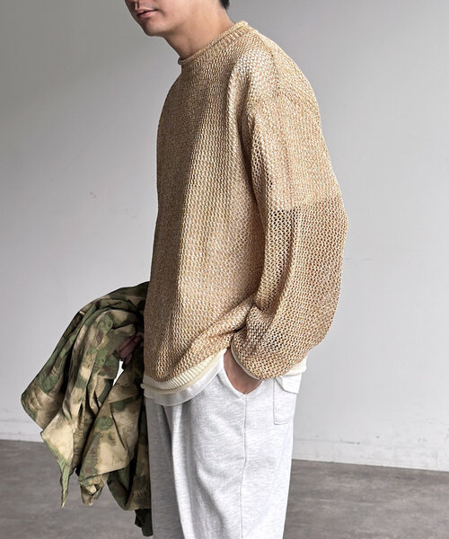 CPCM（シーピーシーエム）の「メッシュニットプルオーバー（ニット/セーター・レディース・ブラック/マスタード/オレンジ/グリーン・SMALL/MEDIUM/LARGE）」の18枚目の写真