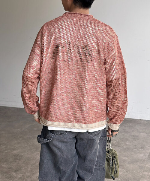 CPCM（シーピーシーエム）の「メッシュニットプルオーバー（ニット/セーター・レディース・ブラック/マスタード/オレンジ/グリーン・SMALL/MEDIUM/LARGE）」の9枚目の写真