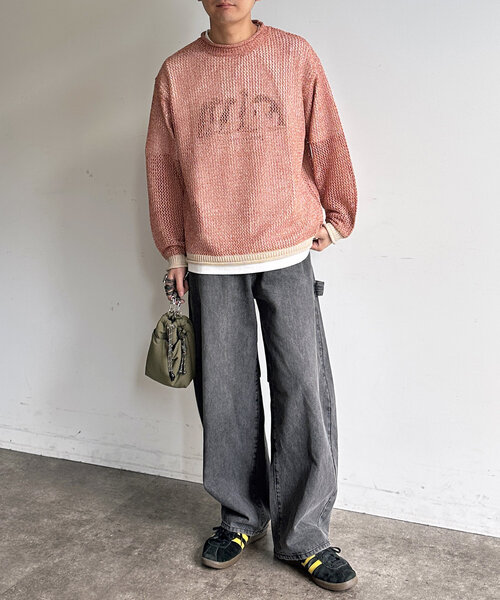 CPCM（シーピーシーエム）の「メッシュニットプルオーバー（ニット/セーター・レディース・ブラック/マスタード/オレンジ/グリーン・SMALL/MEDIUM/LARGE）」の7枚目の写真