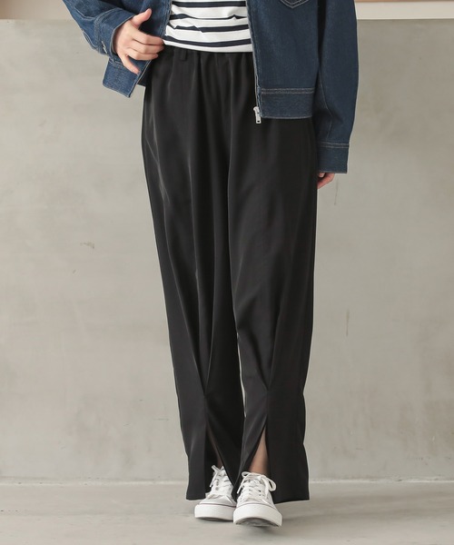 n'OrLABEL（ノアールレーベル）の「フロントスリットテーパードパンツ（スラックス・レディース・チャコール/ベージュ/ブラック・2/1）」の11枚目の写真