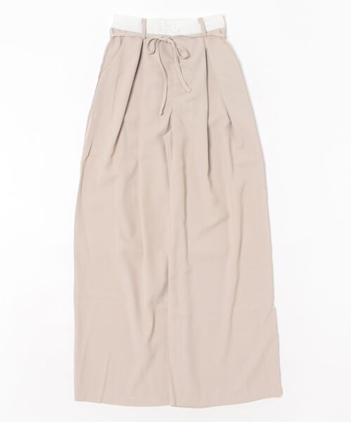 sorule（ソルレ）の「ボックスタックワイドパンツ（スラックス・レディース・ベージュ/ブラック・FREE）」の13枚目の写真