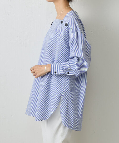 BEARDSLEY（ビアズリー）の「スクエアネックボタンシャツ（シャツ