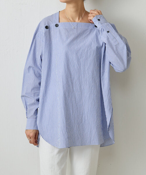 BEARDSLEY（ビアズリー）の「スクエアネックボタンシャツ（シャツ