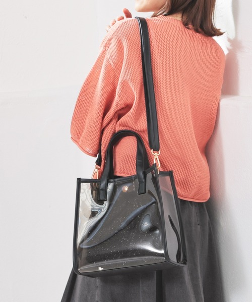 Honeys(ハニーズ)の「クリアハンドバッグ(ハンドバッグ・レディース・シルバー/アイボリー/ブラック・FREE)」の11枚目の写真