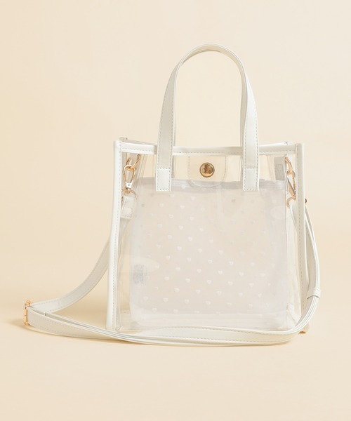 Honeys(ハニーズ)の「クリアハンドバッグ(ハンドバッグ・レディース・シルバー/アイボリー/ブラック・FREE)」の15枚目の写真