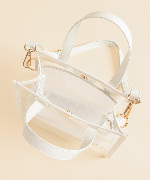 Honeys(ハニーズ)の「クリアハンドバッグ(ハンドバッグ・レディース・シルバー/アイボリー/ブラック・FREE)」の16枚目の写真