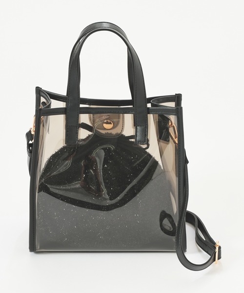 Honeys(ハニーズ)の「クリアハンドバッグ(ハンドバッグ・レディース・シルバー/アイボリー/ブラック・FREE)」の18枚目の写真