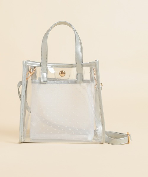 Honeys(ハニーズ)の「クリアハンドバッグ(ハンドバッグ・レディース・シルバー/アイボリー/ブラック・FREE)」の22枚目の写真