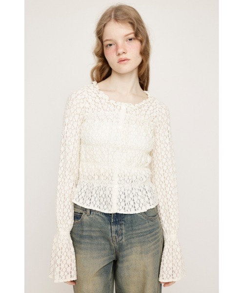 トップス PUFFY セール】PUFFY SHIRRING CUT TOPS パフィー シャーリング カット