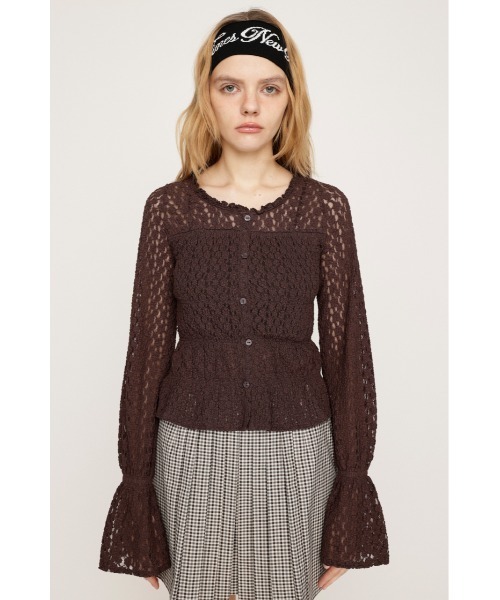 SLY（スライ）の「PUFFY SHIRRING CUT TOPS パフィー シャーリング カット トップス 秋服 春服（シャツ/ブラウス・レディース・アイボリー/ブラック/ライトブルー/ブラウン・FREE）」の15枚目の写真