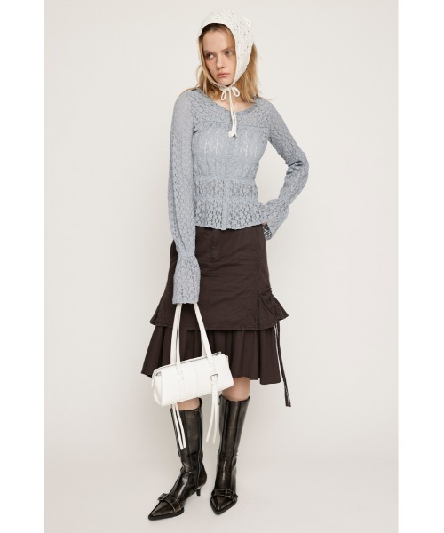 SLY（スライ）の「PUFFY SHIRRING CUT TOPS パフィー シャーリング カット トップス 秋服 春服（シャツ/ブラウス・レディース・アイボリー/ブラック/ライトブルー/ブラウン・FREE）」の18枚目の写真