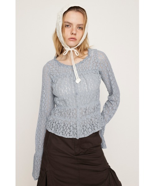 SLY（スライ）の「PUFFY SHIRRING CUT TOPS パフィー シャーリング カット トップス 秋服 春服（シャツ/ブラウス・レディース・アイボリー/ブラック/ライトブルー/ブラウン・FREE）」の17枚目の写真