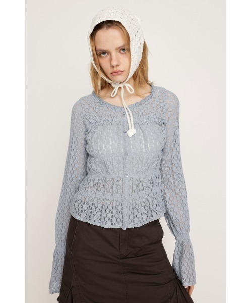 SLY（スライ）の「PUFFY SHIRRING CUT TOPS パフィー シャーリング カット トップス 秋服 春服（シャツ/ブラウス・レディース・アイボリー/ブラック/ライトブルー/ブラウン・FREE）」の19枚目の写真