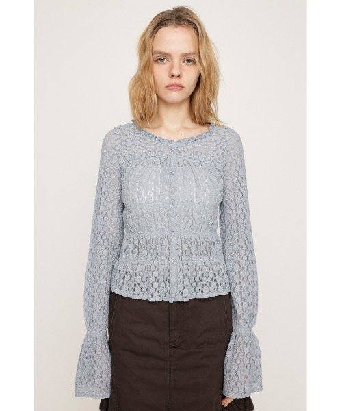 SLY（スライ）の「PUFFY SHIRRING CUT TOPS パフィー シャーリング カット トップス 秋服 春服（シャツ/ブラウス・レディース・アイボリー/ブラック/ライトブルー/ブラウン・FREE）」の20枚目の写真