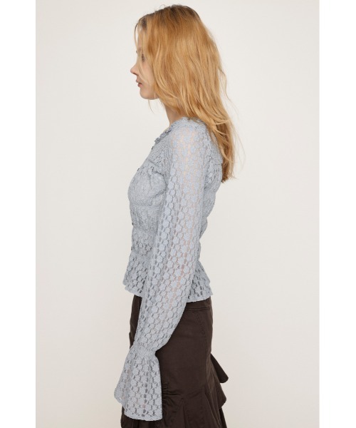 SLY（スライ）の「PUFFY SHIRRING CUT TOPS パフィー シャーリング カット トップス 秋服 春服（シャツ/ブラウス・レディース・アイボリー/ブラック/ライトブルー/ブラウン・FREE）」の21枚目の写真