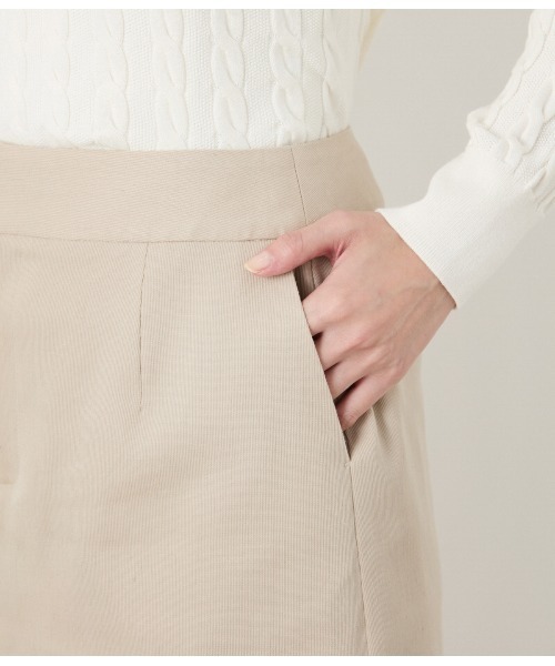 NEWYORKER（ニューヨーカー）の「【ウォッシャブル】ポリエステルリネンコード ロングストレートスカート（スカート・レディース・ネイビー/ベージュ・9号）」の5枚目の写真
