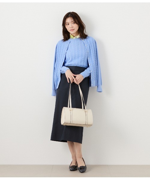 NEWYORKER（ニューヨーカー）の「【ウォッシャブル】ポリエステルリネンコード ロングストレートスカート（スカート・レディース・ネイビー/ベージュ・9号）」の22枚目の写真