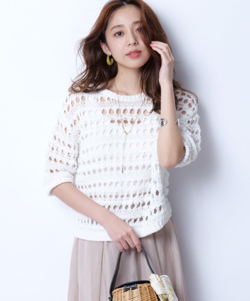 JUSGLITTY（ジャスグリッティー）の「ミックスクロシェニット（ニット