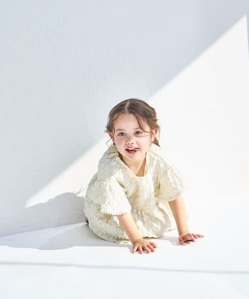 pairmanon（ペアマノン）の「シボ素材 ピコレース ショート丈 セットアップ（セットアップ・キッズ・アイボリー/ブラック/ラベンダー・130/110/120/140/90/150/100）」の16枚目の写真