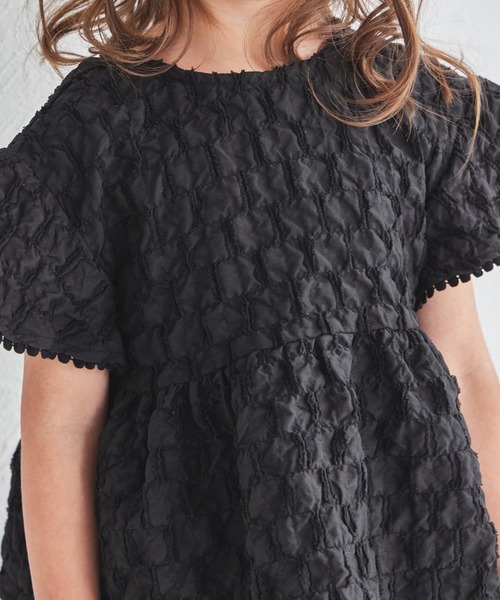 pairmanon（ペアマノン）の「シボ素材 ピコレース ショート丈 セットアップ（セットアップ・キッズ・アイボリー/ブラック/ラベンダー・130/110/120/140/90/150/100）」の5枚目の写真