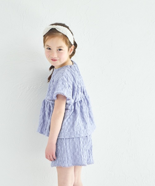 pairmanon（ペアマノン）の「シボ素材 ピコレース ショート丈 セットアップ（セットアップ・キッズ・アイボリー/ブラック/ラベンダー・130/110/120/140/90/150/100）」の19枚目の写真