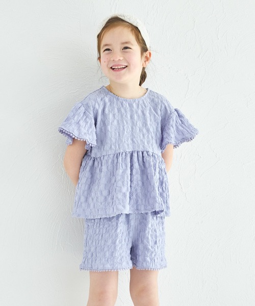 pairmanon（ペアマノン）の「シボ素材 ピコレース ショート丈 セットアップ（セットアップ・キッズ・アイボリー/ブラック/ラベンダー・130/110/120/140/90/150/100）」の17枚目の写真