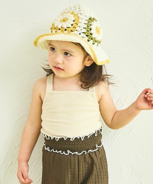 sea and shells by pairmanon(シーアンドシェルズバイペアマノン)の「【sea and shells by pairmanon】シボ素材 メロー ワイドパンツ(その他ベビーウェア・キッズ・グリーン系その他/ベージュ/ブラウン・100/80/110/90)」の7枚目の写真