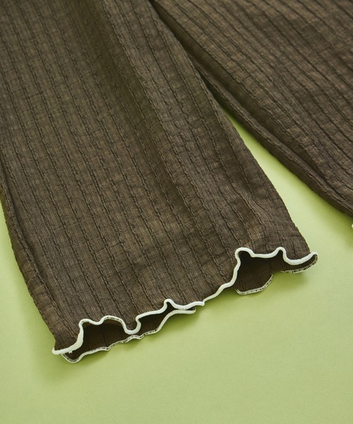 sea and shells by pairmanon(シーアンドシェルズバイペアマノン)の「【sea and shells by pairmanon】シボ素材 メロー ワイドパンツ(その他ベビーウェア・キッズ・グリーン系その他/ベージュ/ブラウン・100/80/110/90)」の13枚目の写真