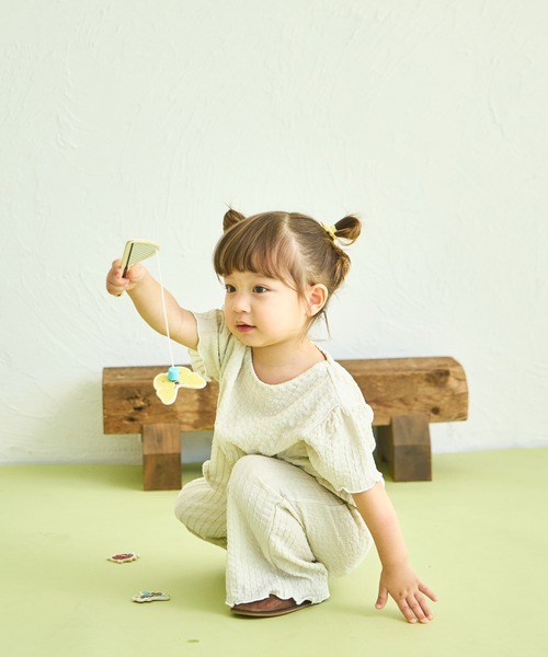 sea and shells by pairmanon(シーアンドシェルズバイペアマノン)の「【sea and shells by pairmanon】シボ素材 メロー ワイドパンツ(その他ベビーウェア・キッズ・グリーン系その他/ベージュ/ブラウン・100/80/110/90)」の16枚目の写真