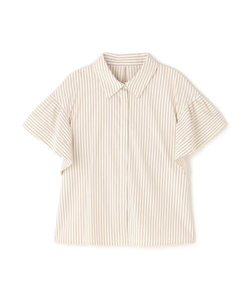 ブラウス シャツ ステッチフリルスリーブシャツ レディース セール】◇ステッチフリルスリーブシャツ（シャツ/ブラウス