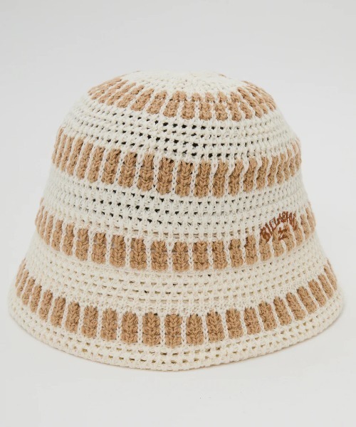 BILLABONG(ビラボン)の「BILLABONG レディース CROCHE HAT STRIPE ハット 【2025年春夏モデル】/ビラボンコットンクロシェハット(ハット・レディース・アイボリー/ブラック/グリーン系その他・FREE)」の4枚目の写真