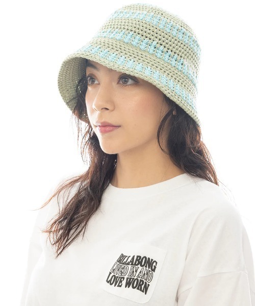BILLABONG(ビラボン)の「BILLABONG レディース CROCHE HAT STRIPE ハット 【2025年春夏モデル】/ビラボンコットンクロシェハット(ハット・レディース・アイボリー/ブラック/グリーン系その他・FREE)」の18枚目の写真