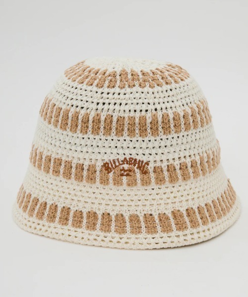 BILLABONG(ビラボン)の「BILLABONG レディース CROCHE HAT STRIPE ハット 【2025年春夏モデル】/ビラボンコットンクロシェハット(ハット・レディース・アイボリー/ブラック/グリーン系その他・FREE)」の6枚目の写真