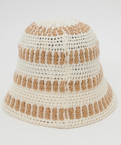 BILLABONG(ビラボン)の「BILLABONG レディース CROCHE HAT STRIPE ハット 【2025年春夏モデル】/ビラボンコットンクロシェハット(ハット・レディース・アイボリー/ブラック/グリーン系その他・FREE)」の7枚目の写真
