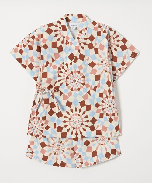 green label relaxing（グリーンレーベルリラクシング）の「甚平 カレイドスコープ/ キッズ（浴衣・キッズ・ケリーグリーン/ライラック/ブラウン・S/M/L）」の21枚目の写真