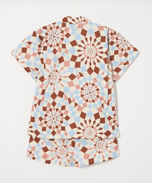 green label relaxing（グリーンレーベルリラクシング）の「甚平 カレイドスコープ/ キッズ（浴衣・キッズ・ケリーグリーン/ライラック/ブラウン・S/M/L）」の9枚目の写真