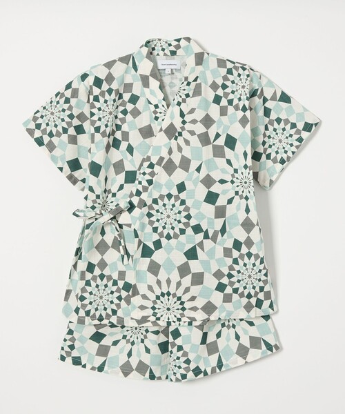 green label relaxing（グリーンレーベルリラクシング）の「甚平 カレイドスコープ/ キッズ（浴衣・キッズ・ケリーグリーン/ライラック/ブラウン・S/M/L）」の17枚目の写真