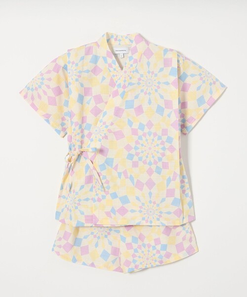 green label relaxing（グリーンレーベルリラクシング）の「甚平 カレイドスコープ/ キッズ（浴衣・キッズ・ケリーグリーン/ライラック/ブラウン・S/M/L）」の20枚目の写真