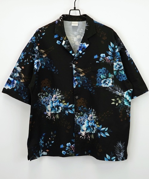 Burner（バーナー）の「【GROOVY STORE】オーバーサイズ 総柄開襟シャツ（シャツ/ブラウス・メンズ・ブラック/ブラック系その他/ホワイト/ホワイト系その他・M/L）」の6枚目の写真