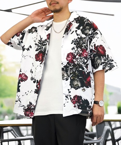 #ꓸENDRECHERIꓸ×ZOZO シャツ SOMEDIFF シャツ 長袖プリーツシャツ メンズ ルーズシルエット