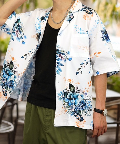 Burner（バーナー）の「【GROOVY STORE】オーバーサイズ 総柄開襟シャツ（シャツ/ブラウス・メンズ・ブラック/ブラック系その他/ホワイト/ホワイト系その他・M/L）」の20枚目の写真