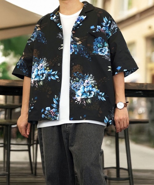 Burner（バーナー）の「【GROOVY STORE】オーバーサイズ 総柄開襟シャツ（シャツ/ブラウス・メンズ・ブラック/ブラック系その他/ホワイト/ホワイト系その他・M/L）」の17枚目の写真