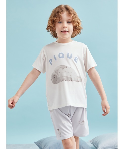セール】【KIDS】【接触冷感】あざらしワンポイントTシャツ