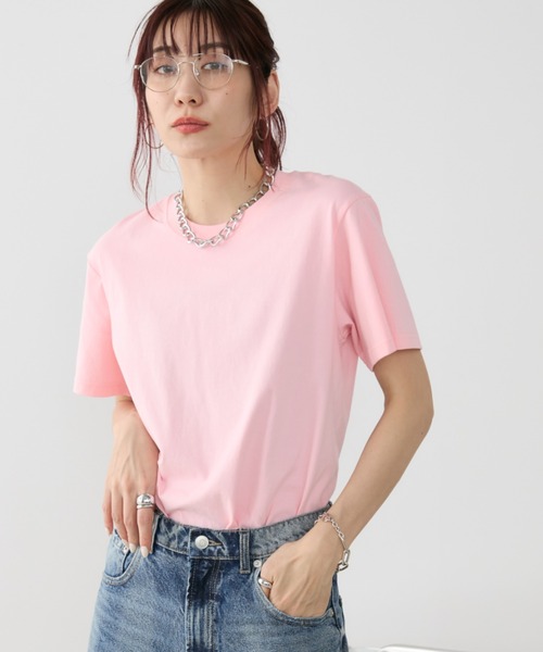 Auntie Rosa Holiday(アンティローザホリデー)の「ベーシックコットンTEE(Tシャツ/カットソー・レディース・ホワイト/ダークブラウン/ブラック/ネイビー/ピンク/ダークグレー/ラベンダー・SMALL/LARGE/XXX-LARGE)」の8枚目の写真