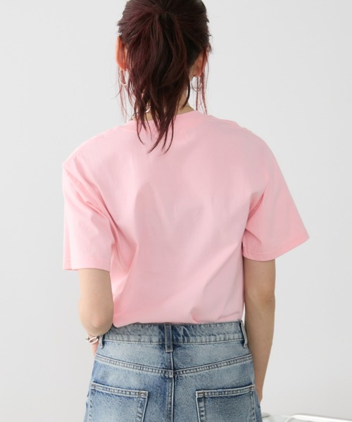 Auntie Rosa Holiday(アンティローザホリデー)の「ベーシックコットンTEE(Tシャツ/カットソー・レディース・ホワイト/ダークブラウン/ブラック/ネイビー/ピンク/ダークグレー/ラベンダー・SMALL/LARGE/XXX-LARGE)」の10枚目の写真